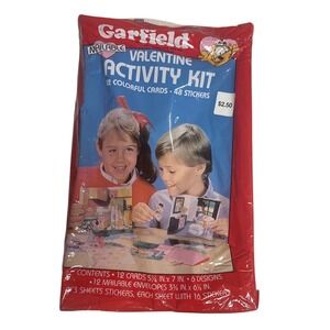 Vintage Garfield Valentine Activity Kit Cleo 1980 Sealed 12 Cards 48 Stickers